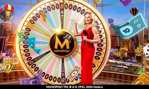 Live casino dealer at a table